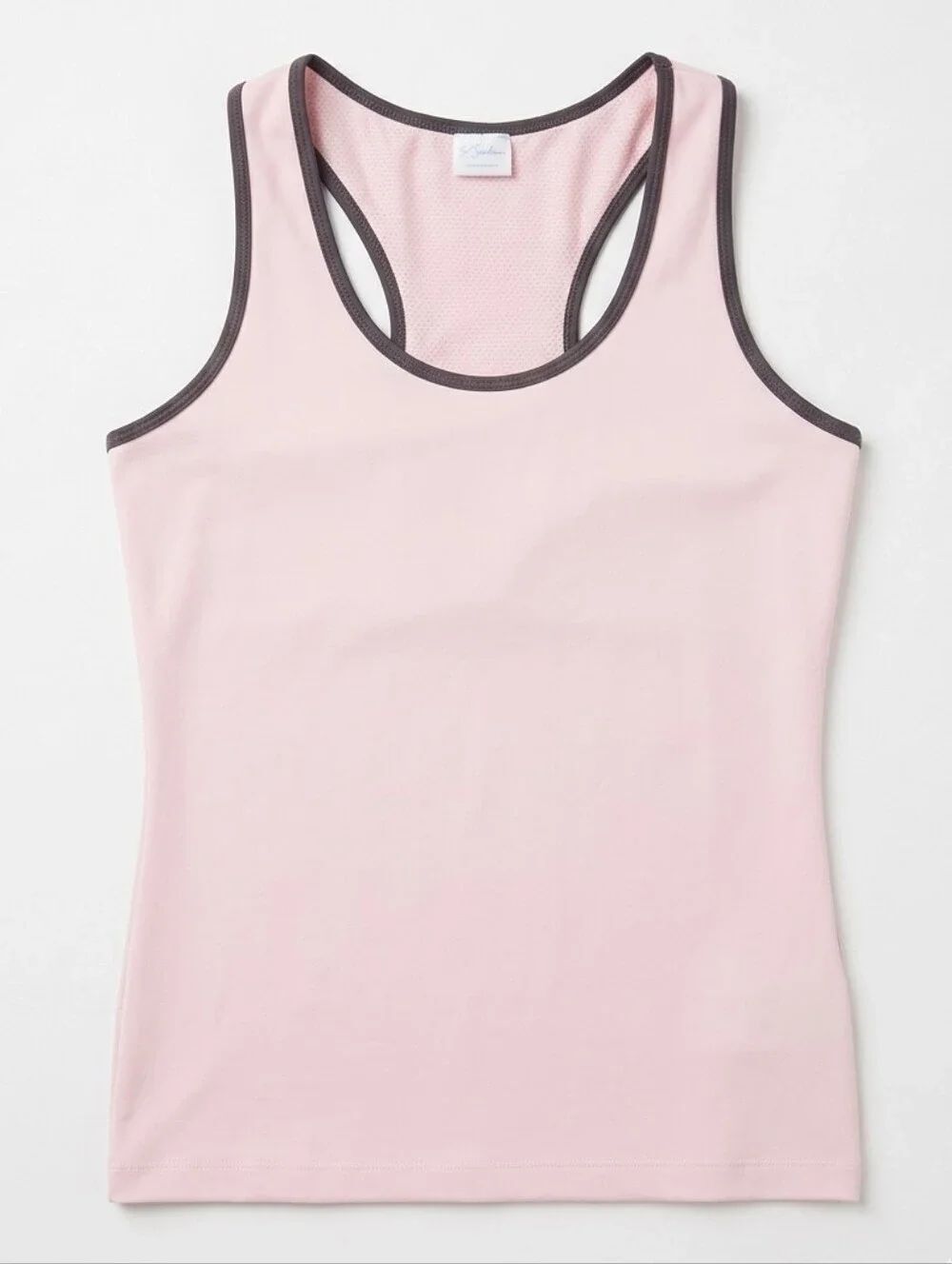 🔹️So Sporty Pink & Gray Shelf Bra Racerback Athletic Sleeveless Top Large